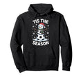 Tis Season Snowman Soccer Player Fun Hoodie - Unique Graphic Unisex