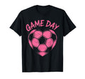 Womens Soccer Game Day Ladies Heart T-Shirt - Novelty Apparel Men Women