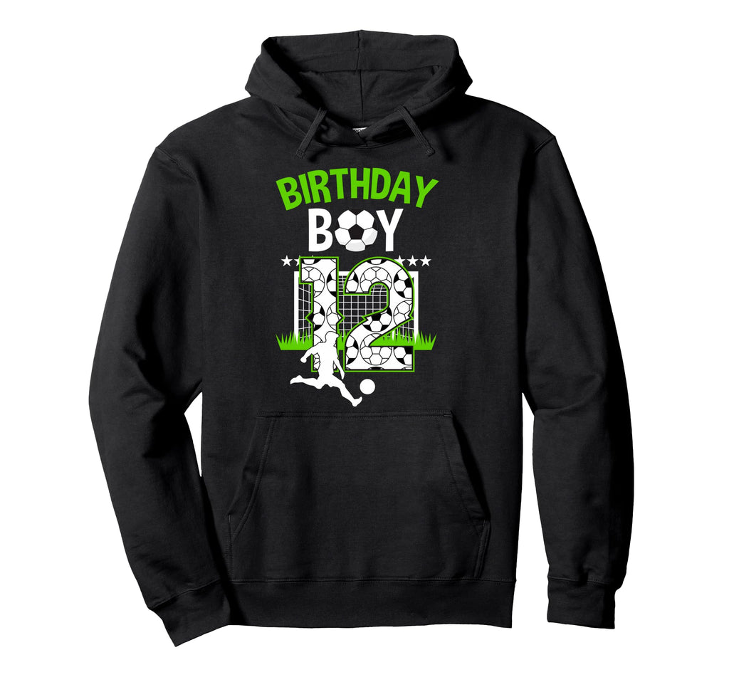 Birthday Soccer 12 Year Old Who Loves Hoodie - Trendy Graphic for Adults