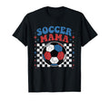 Soccer Mama Groovy Checkered Ball T-Shirt - Aesthetic Graphic for Adults