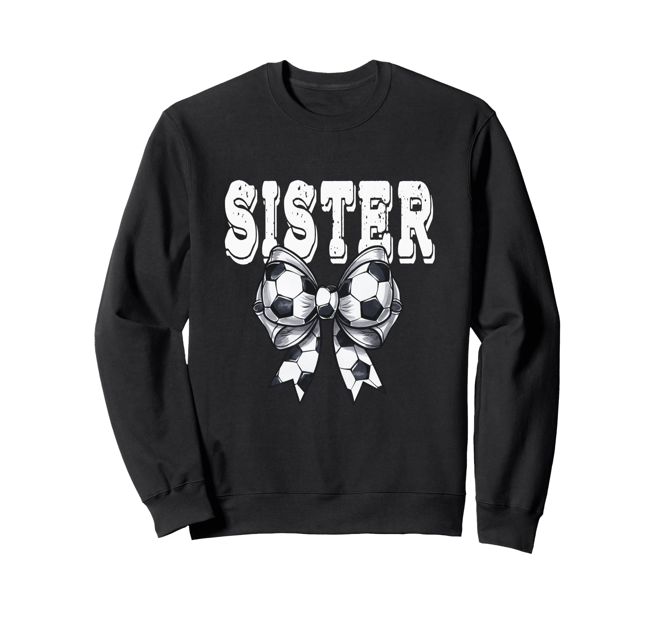 Coquette Soccer Bow Mom Sister Sweatshirt - Minimalist Print for Adults