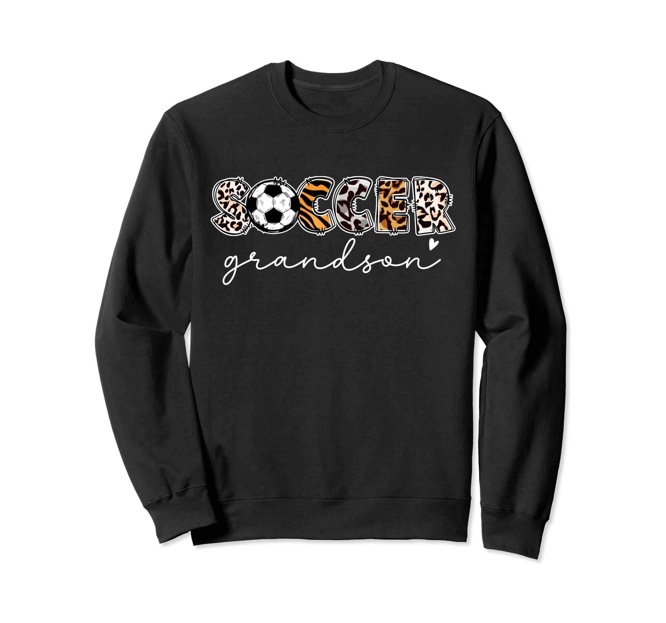 Soccer Grandson Leopard Funny Soccer Sweatshirt - Streetwear Style Unisex