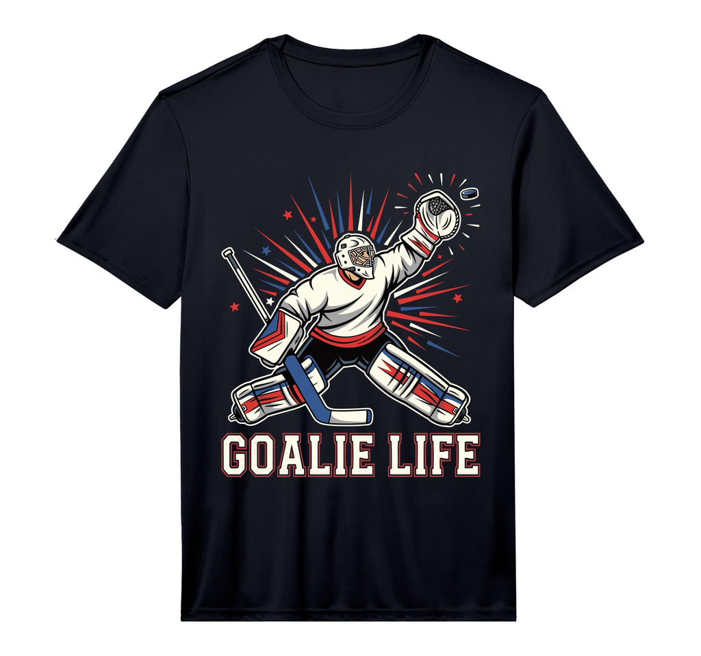 Goalie Life Ice Funny Hockey T-Shirt - Novelty Apparel for Adults