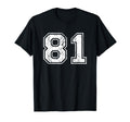 Number 81 Distressed Eighty One T-Shirt - Custom Art Print Men Women