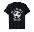 Cecil County Soccer Distressed 90S T-Shirt - Minimalist Print Men Women
