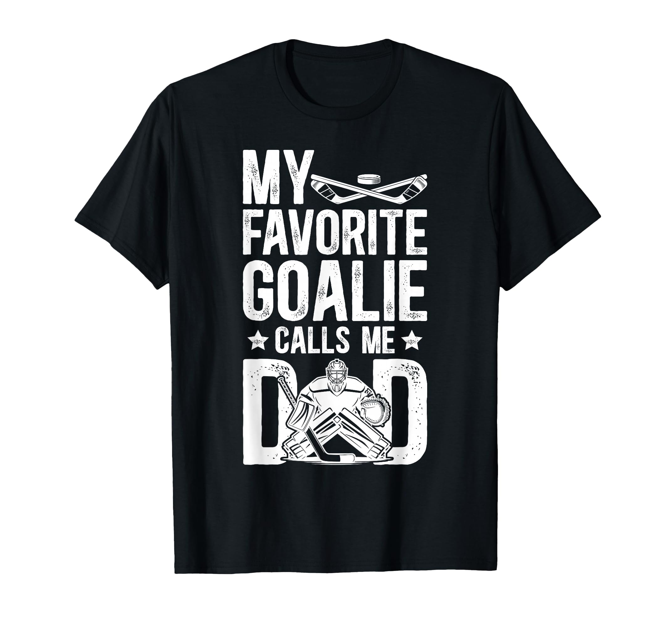 Proud Ice Hockey Goalie Dad Hockey T-Shirt - Unique Graphic Men Women