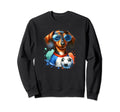 Dachshund Soccer Player Funny Sweatshirt - Novelty Apparel Men Women