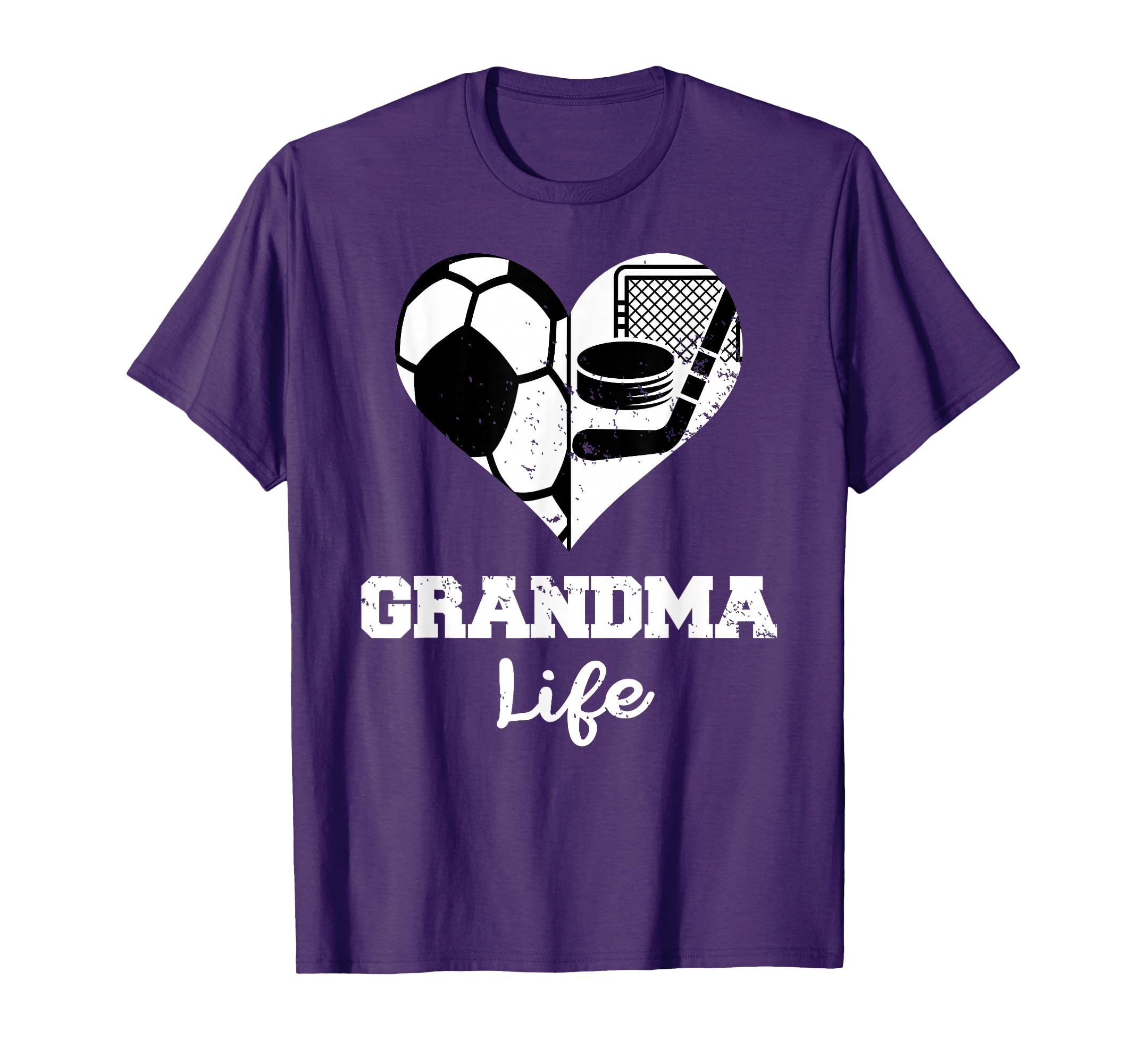 Grandma Life Heart Funny Soccer Hockey T-Shirt - Minimalist Print Unisex