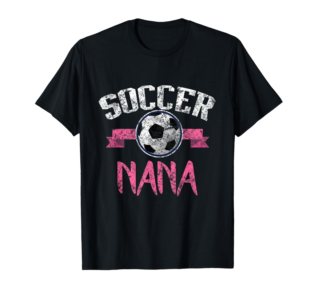 Soccer Nana Distressed Grandma T-Shirt - Trendy Graphic Men Women