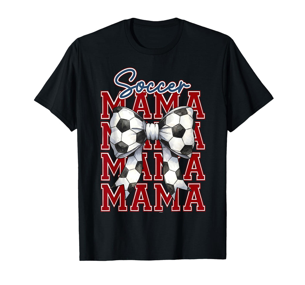 Coquette Bow Soccer Mama Soccer Mom T-Shirt - Custom Art Print for Adults