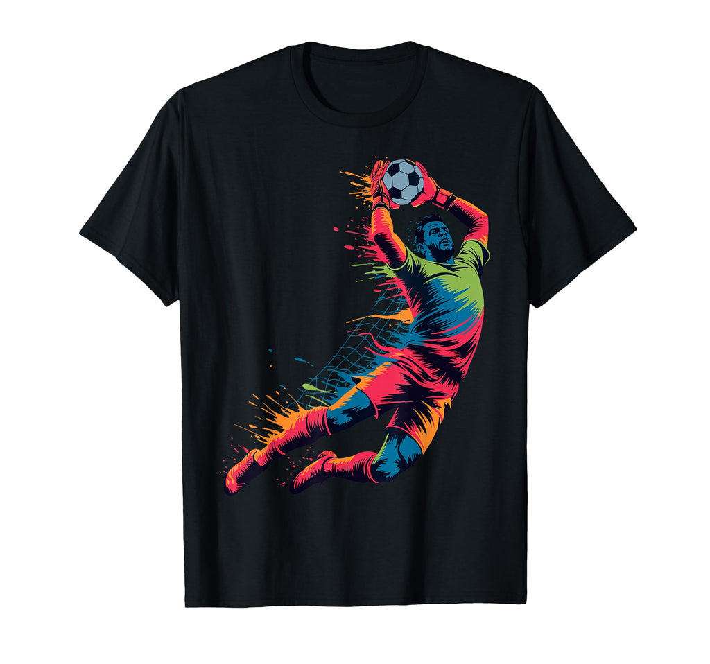 Colorful Funny Soccer Goalie Player Fan T-Shirt - Trendy Graphic Men Women