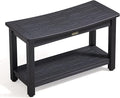 30'' Waterproof Shower Stool, Poly Lumber Shower Bench Seat for Shaving Legs, HDPS Plastic Bath Chair Seat, Non-Slip & No Maintenance, Black, Weight Capacity 700LBS (30 x 13 Inches)