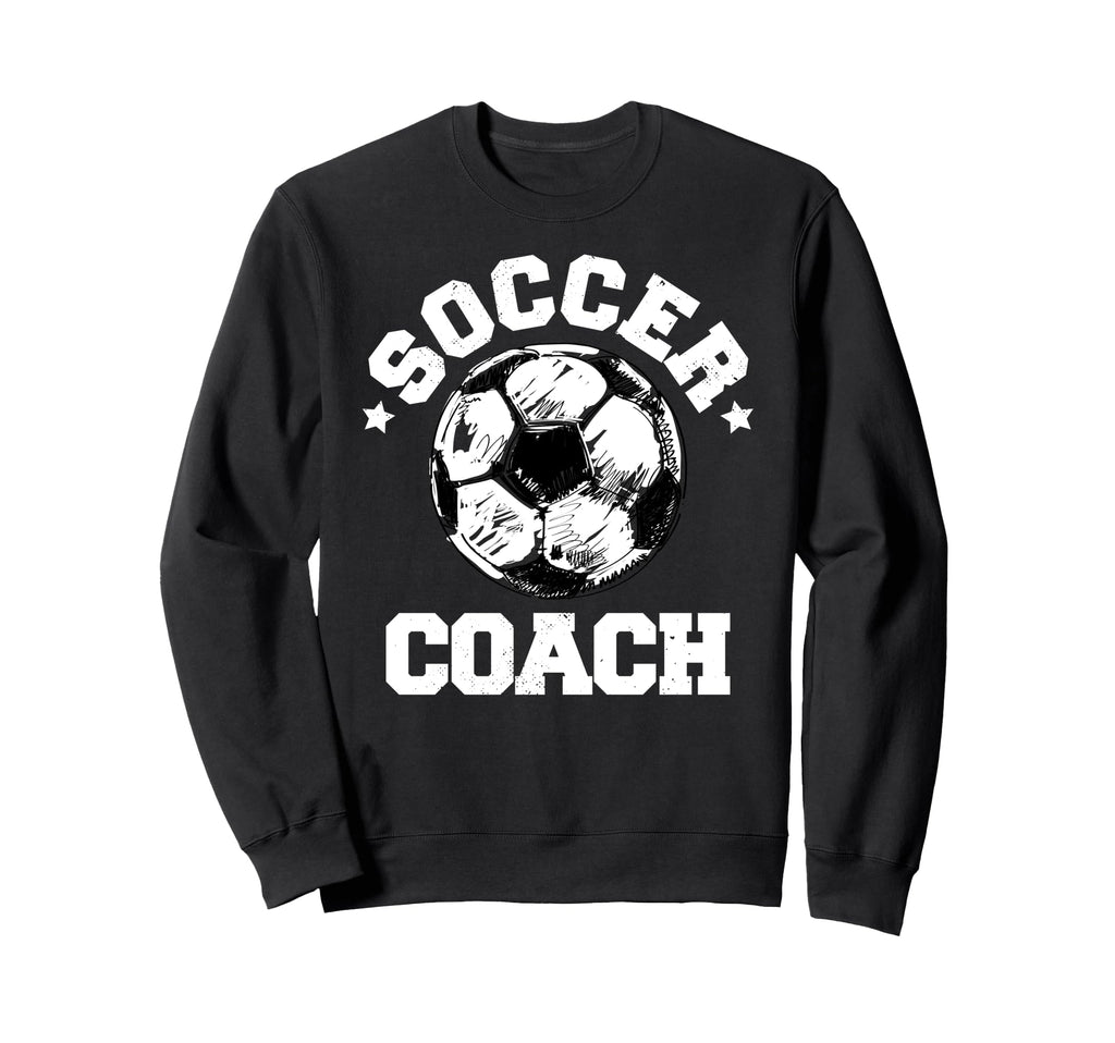 Soccer Coach Soccer Ball Distressed Sweatshirt - Aesthetic Graphic Unisex