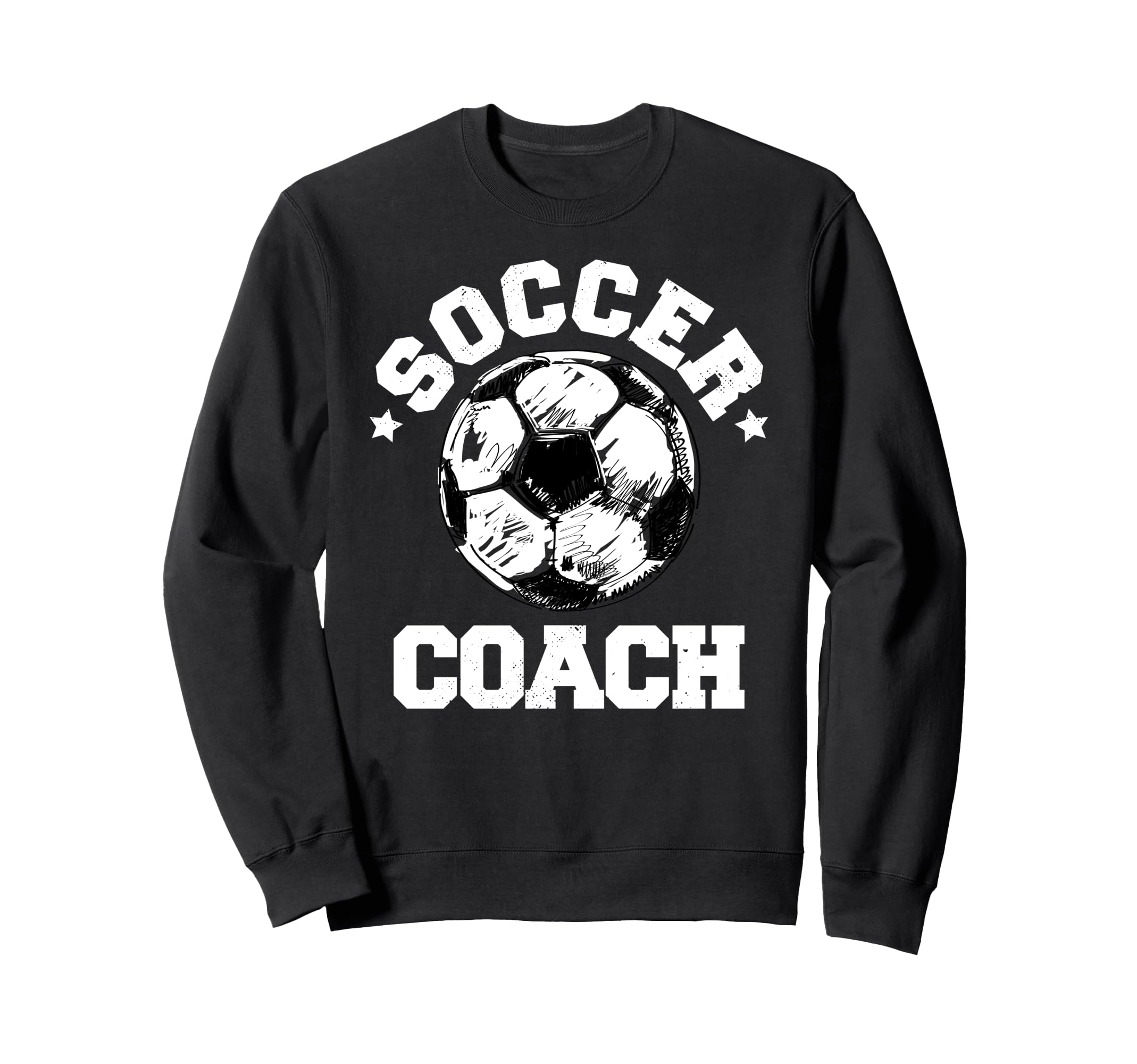 Soccer Coach Soccer Ball Distressed Sweatshirt - Aesthetic Graphic Unisex