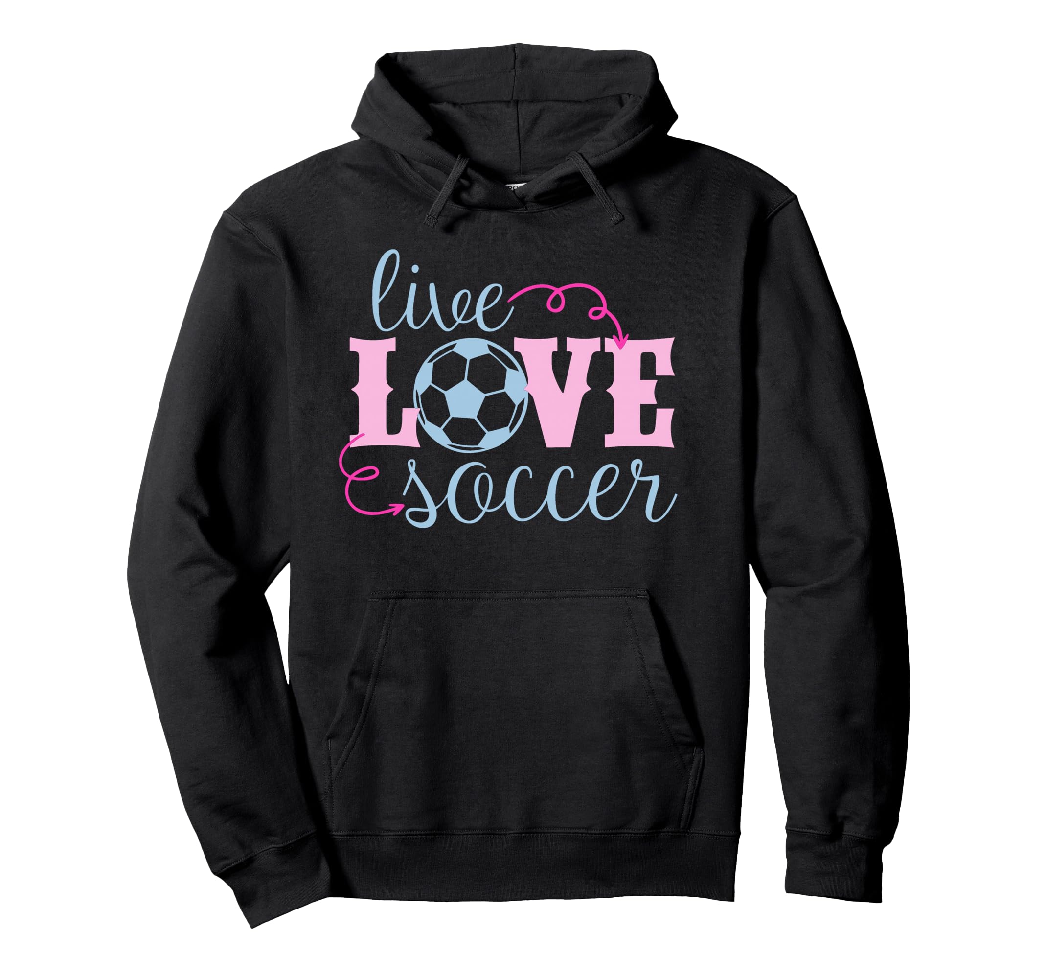 Live Love Soccer Player Female Soccer Teen Hoodie - Minimalist Print Unisex