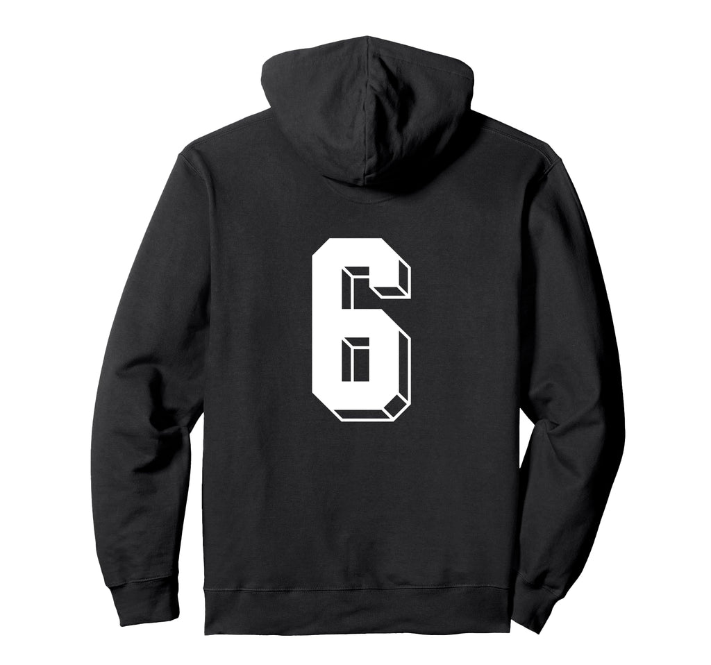 Number 6 Backside 80S 90S Team Jersey Hoodie - Unique Graphic Unisex