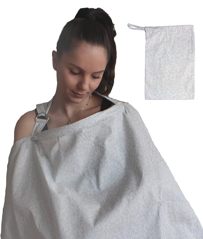 LK Baby Nursing Cover for Breastfeeding Privacy EXTRA WIDE for Full Coverage - Breathable 100% Cotton, Stylish and - AZO Free