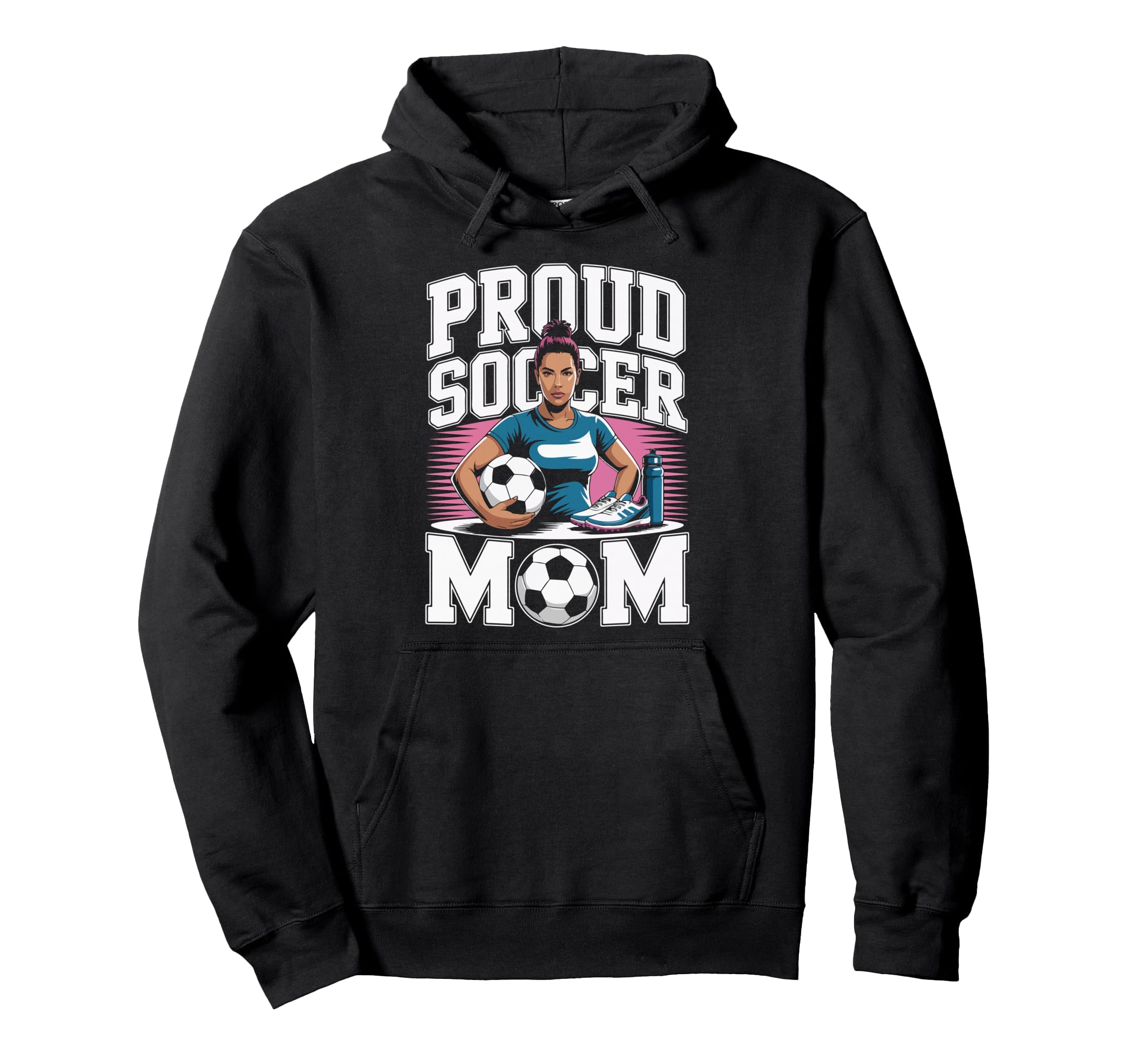 Proud Soccer Mom Sunset Vibes Hoodie - Graphic Print for Adults