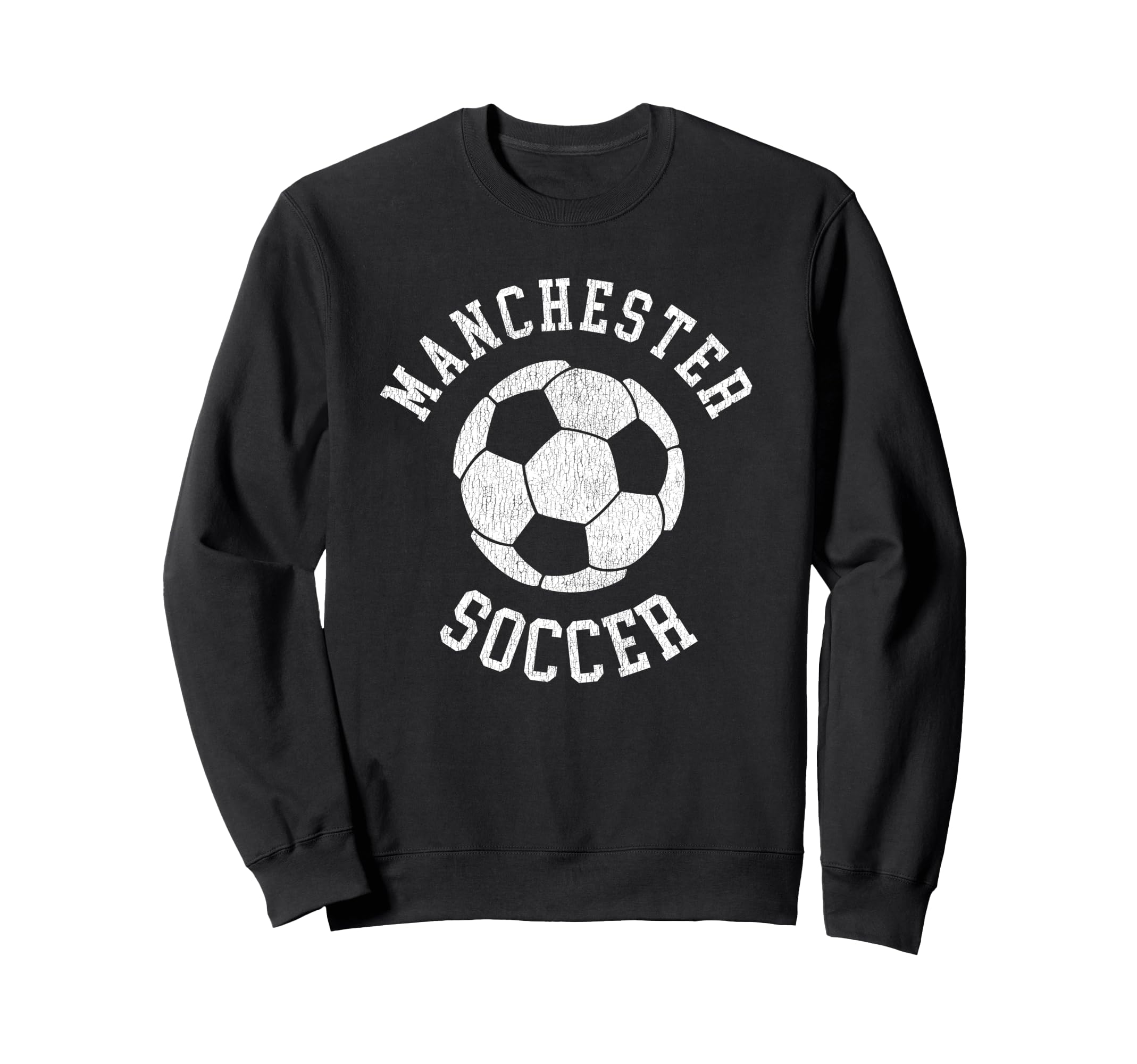 Manchester Soccer Distressed 90S Sweatshirt - Graphic Print Men Women