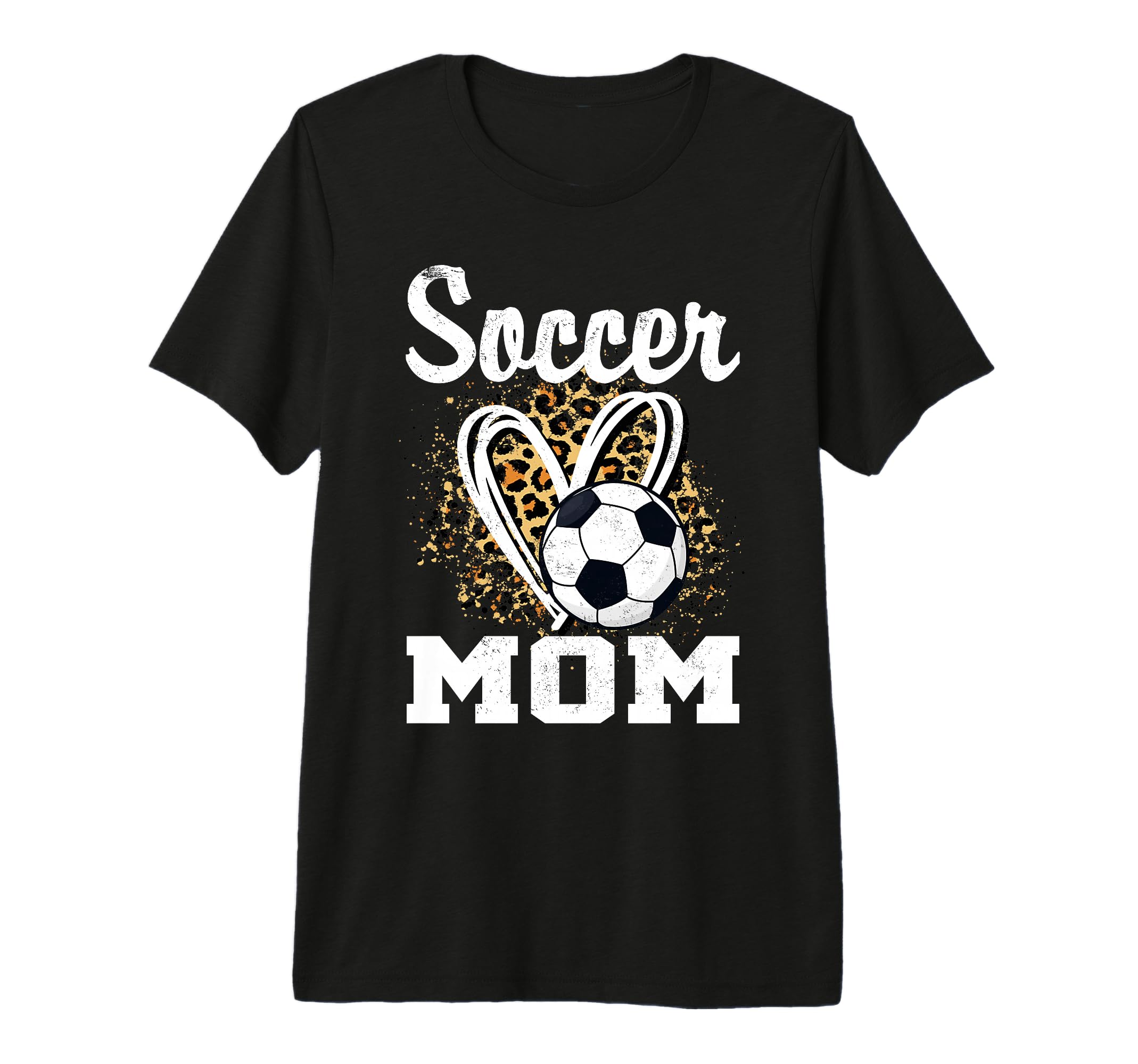 Soccer Mom Leopard Heart Tri Blend T-Shirt - Graphic Print Unisex