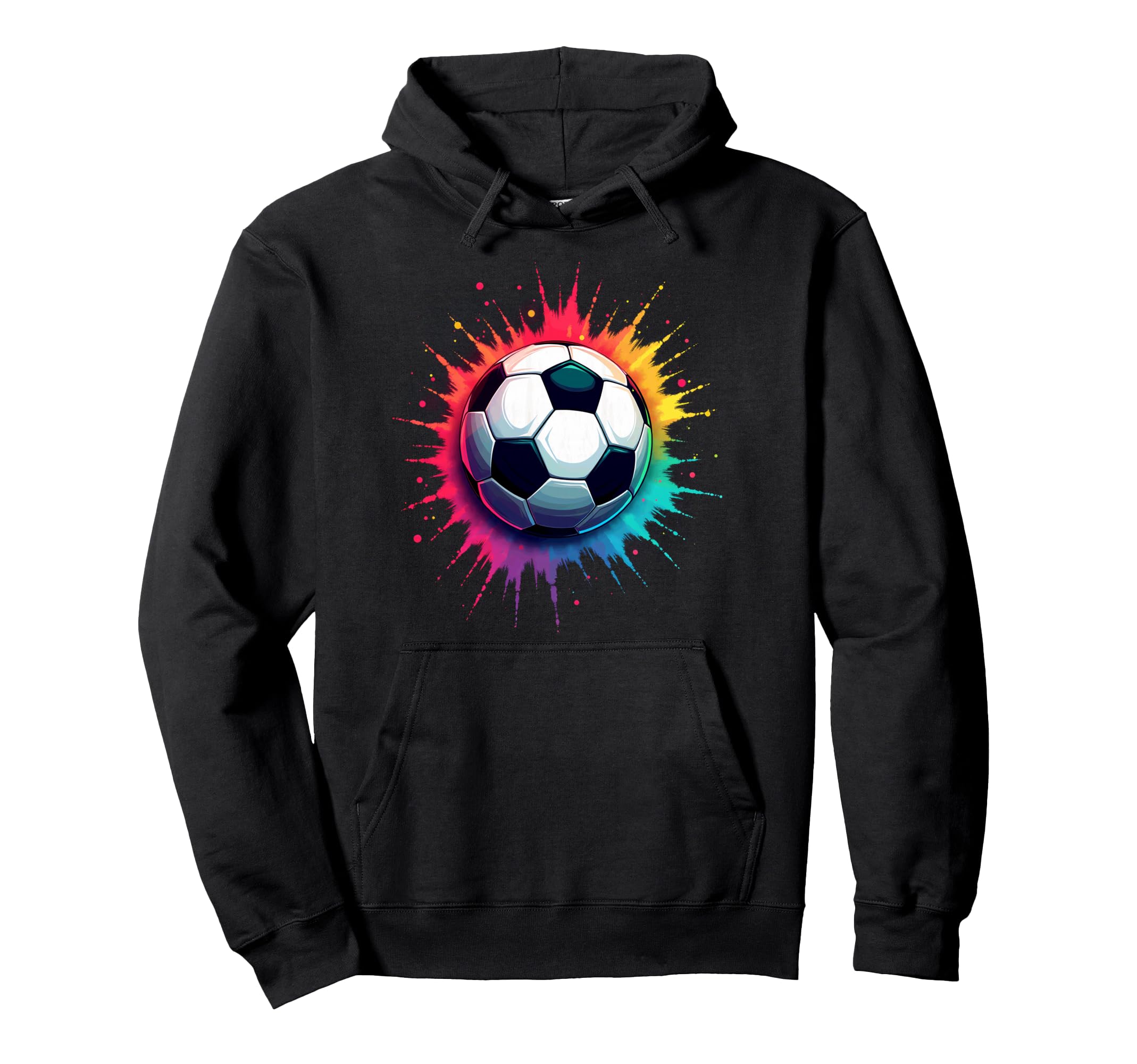 Colorful Tie Dye Soccer Ball Hoodie - Casual Everyday Wear Men Women