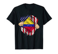 Venezuelan Heritage Roots Usa Flag T-Shirt - Custom Art Print Men Women