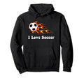 I Love Soccer Groovy Sports And Hoodie - Aesthetic Graphic for Adults