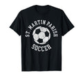 St Martin Parish Soccer Distressed T-Shirt - Minimalist Print for Adults