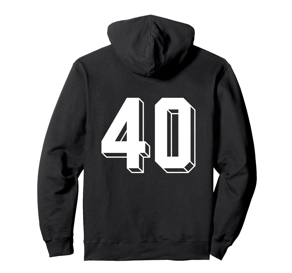 Number 40 Backside 80S 90S Team Jersey Hoodie - Trendy Graphic for Adults
