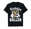 4Th Birthday Soccer Ball Leopard Heart 4 T-Shirt - Unique Graphic Unisex