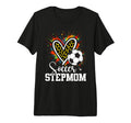 Soccer Stepmom Leopard Heart Colorful Tri T-Shirt - Graphic Print Unisex