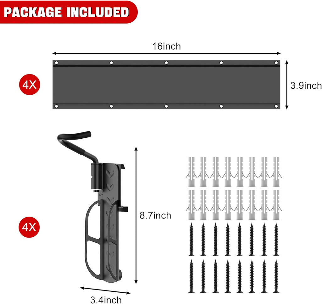 Ultrawall Swivel Bike Storage Rack, Adjustable Wall Mounted Bike Rack for Garage, Vertical Bike Hanger for Indoor Bicycle Storage, Space Saving Bike Holder