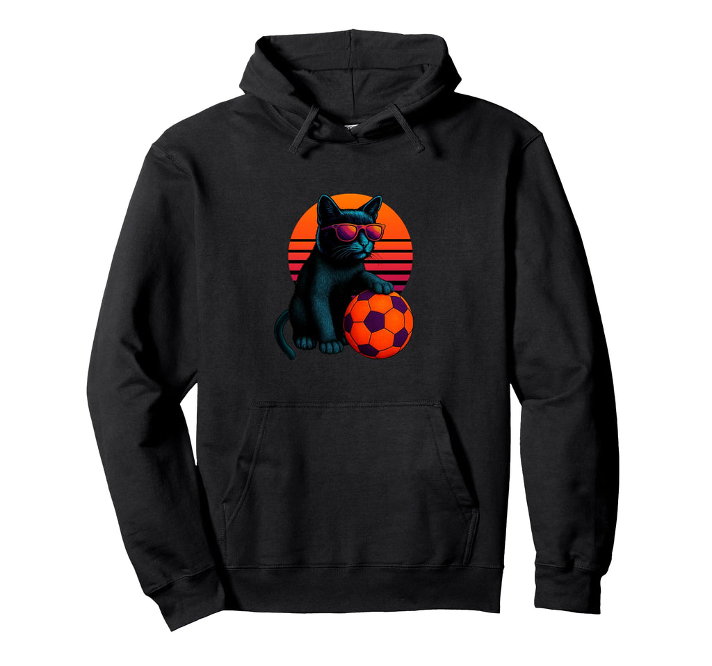 Cat Soccer Ball Soccer Player Footballer Hoodie - Streetwear Style Unisex