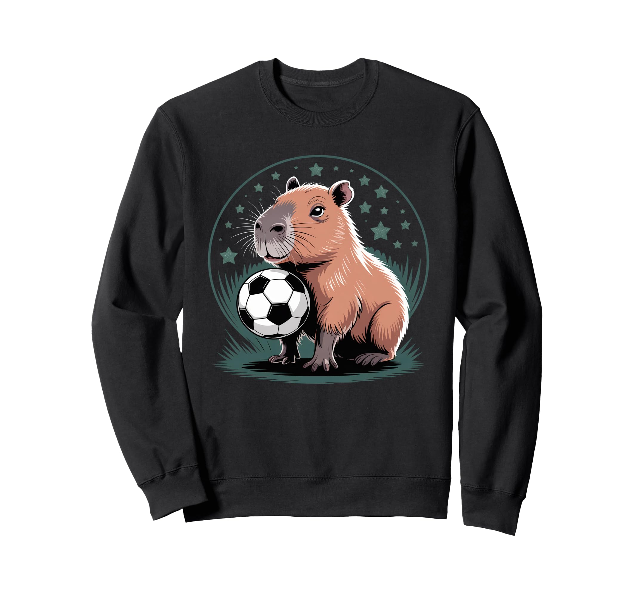 Soccer Capybara Capy Football Sweatshirt - Custom Art Print for Adults