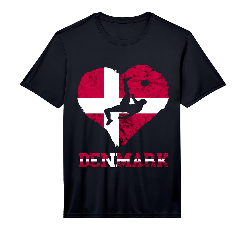 Danish Soccer Team Heart Denmark T-Shirt - Fun Novelty Design Men Women