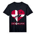 Danish Soccer Team Heart Denmark T-Shirt - Fun Novelty Design Men Women