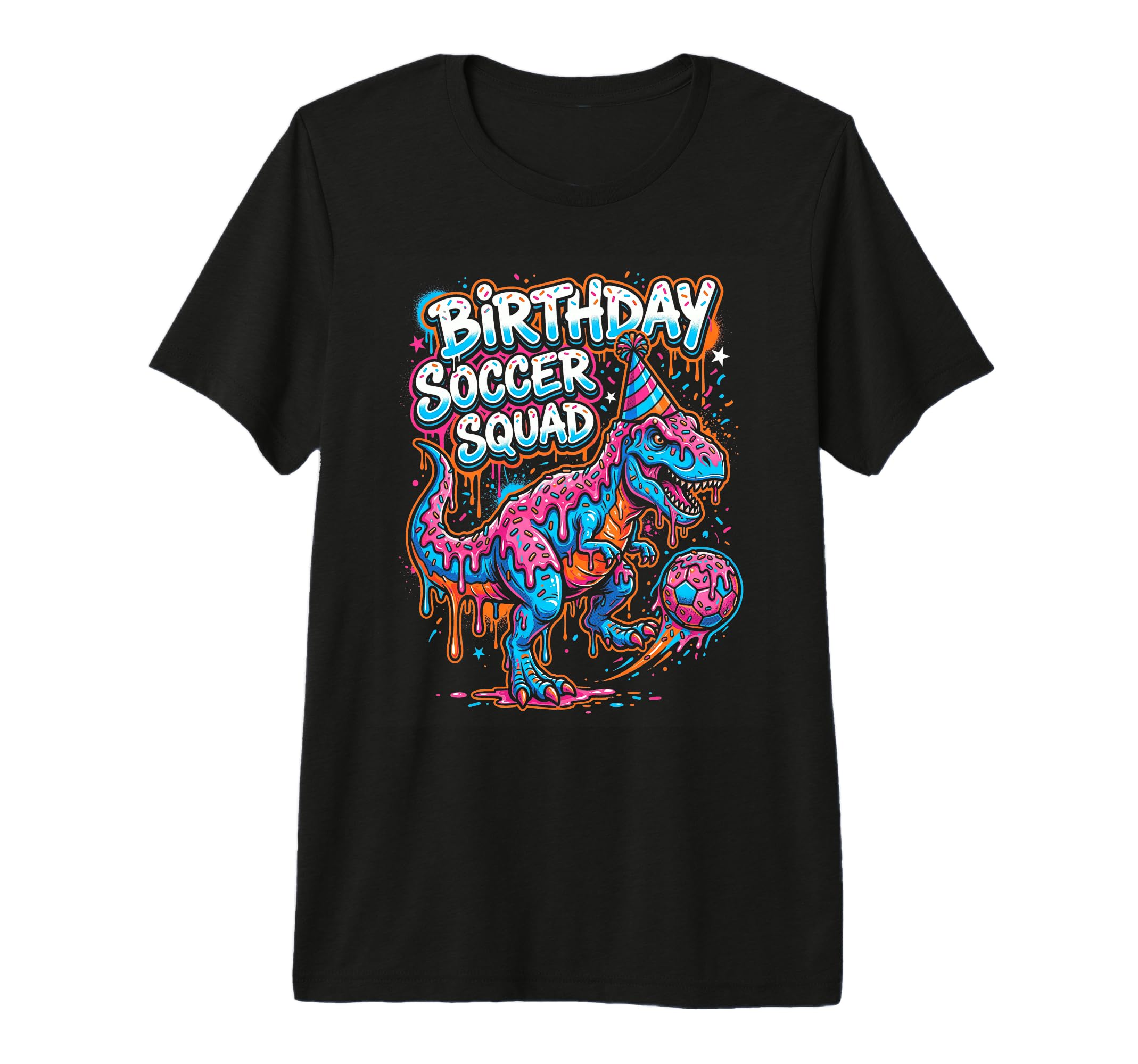 Funny Soccer Squad Dino Party Birthday T-Shirt - Minimalist Print Unisex