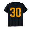 Distressed Orange Number 30 Jersey T-Shirt - Streetwear Style for Adults