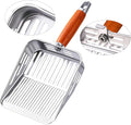 304 Stainless Steel Cat Litter Scoop, One-Piece Pressed Design with No Weld Spots, Durable Anti-Break Handle, Dual Slot Sizes, Easy to Clean, Filters Small Litter Clumps Litter Scoop