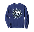 Soccer Ball Break Wall Soccer Sweatshirt - Fun Novelty Design Unisex