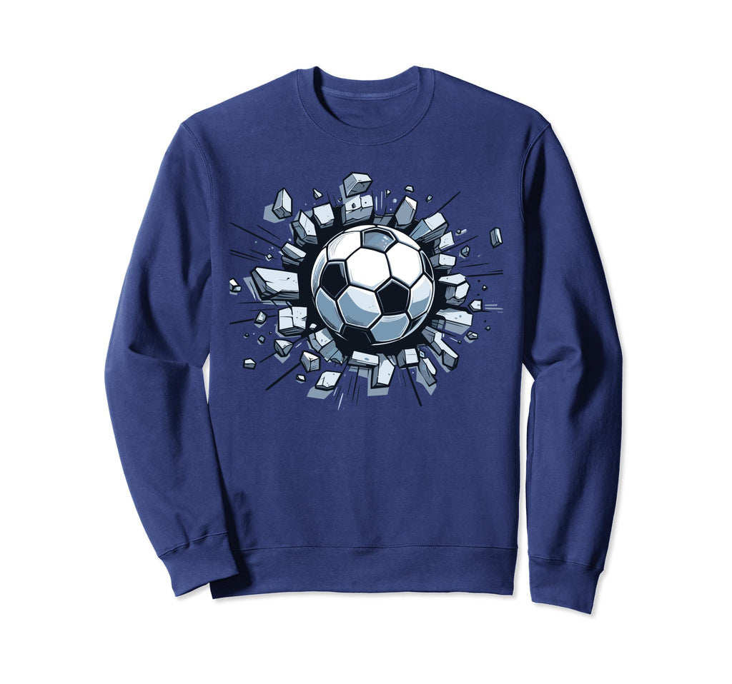 Soccer Ball Break Wall Soccer Sweatshirt - Casual Everyday Wear for Adults