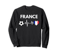France Flag Heartbeat Soccer Sweatshirt - Casual Everyday Wear Unisex