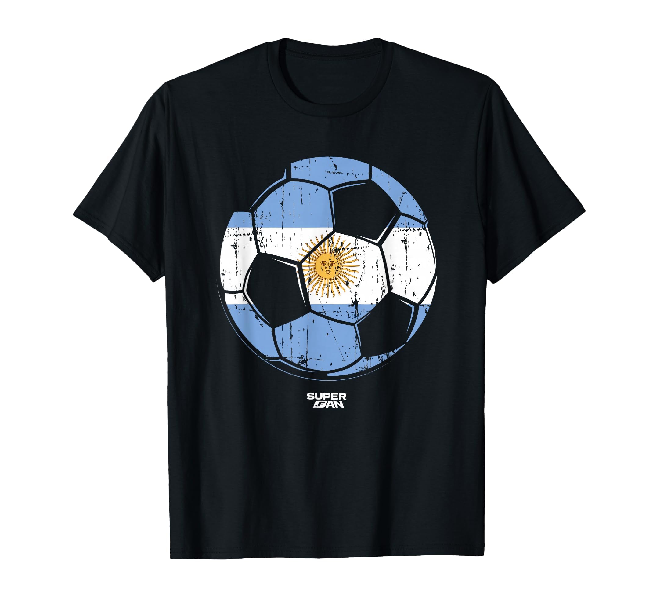 Superfan Argentina Soccer Ball Flag T-Shirt - Novelty Apparel Unisex