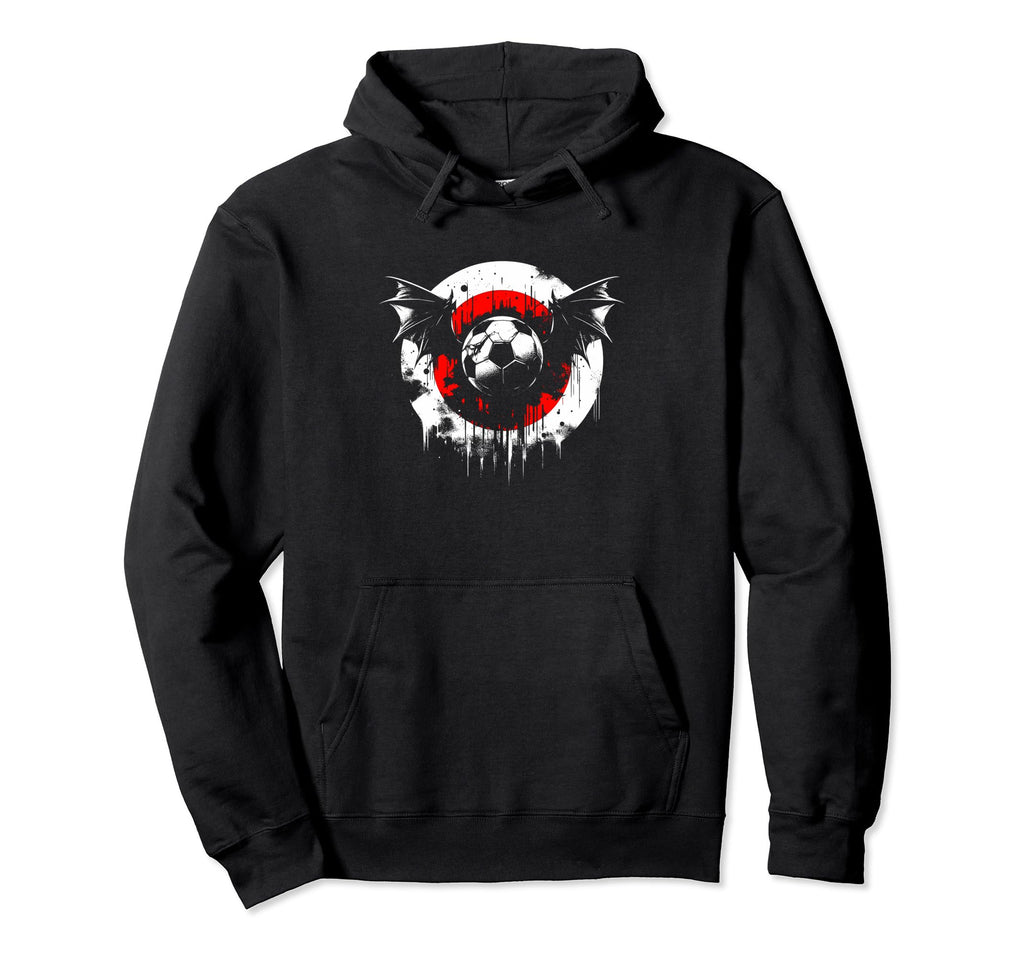 Soccer Ball Bat Funny Creepy Soccer Hoodie - Aesthetic Graphic for Adults