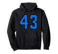 Blue Black Sport Team Number 43 Hoodie - Custom Art Print for Adults
