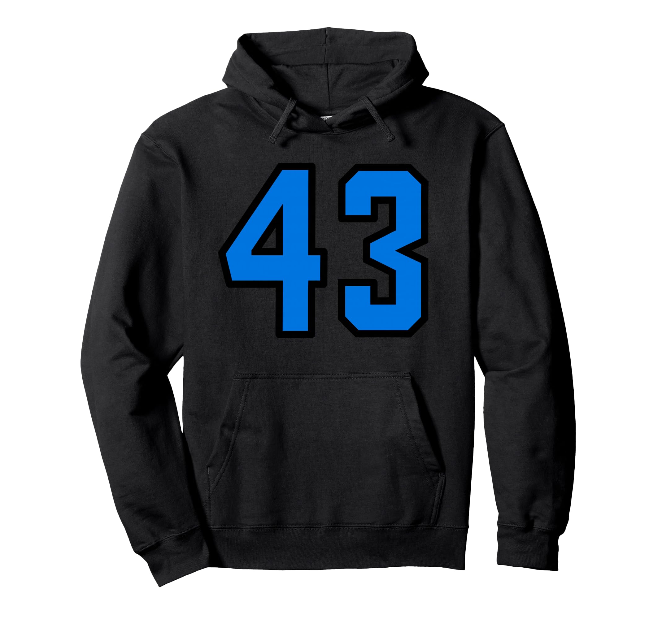 Blue Black Sport Team Number 43 Hoodie - Custom Art Print for Adults