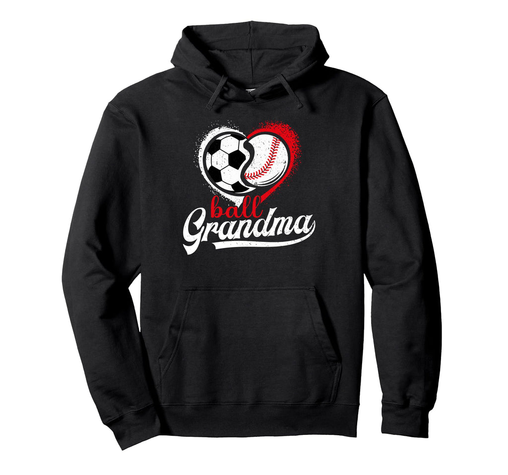 Ball Grandma Heart Soccer Baseball Hoodie - Minimalist Print Unisex