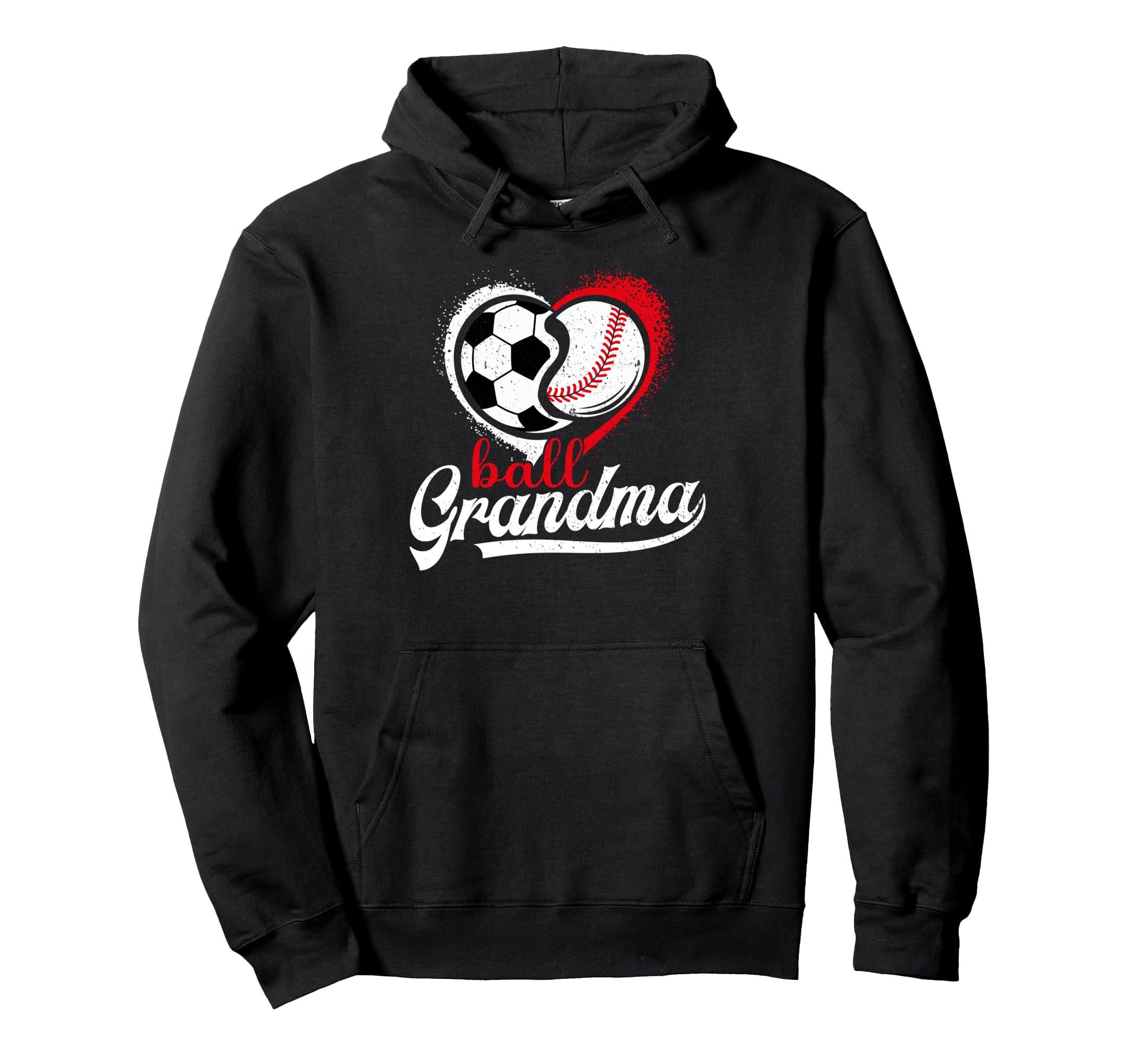 Ball Grandma Heart Soccer Baseball Hoodie - Minimalist Print Unisex