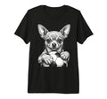 Chihuahua Dog Black White Player Line T-Shirt - Trendy Graphic for Adults
