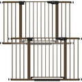 Cumbor 2 Pack 29.7"-51.5" Extra Wide Baby Gate for Stairs, Mom's Choice Awards Winner-Dog Gates for Doorways, Pressure Mounted Walk Through Pet Gate Indoor, Safety Auto-Close Child Gate for Kid,Brown